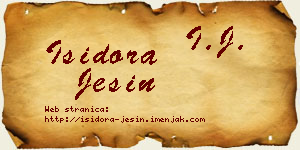 Isidora Ješin vizit kartica